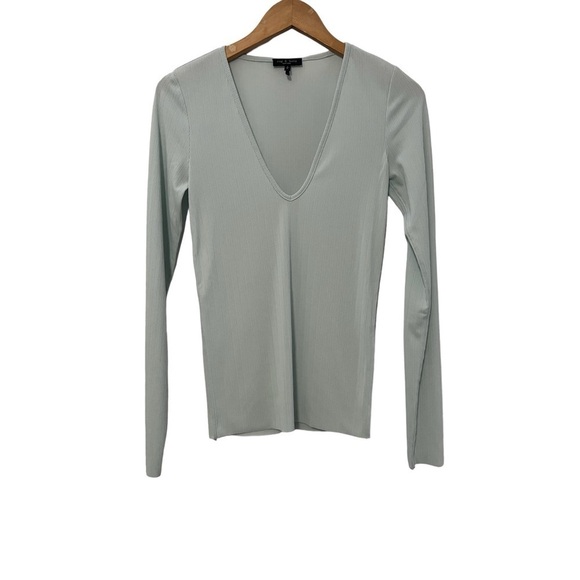 rag & bone Zoe Deep V Long Sleeve Tee Size Small - Picture 4 of 7